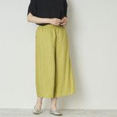 Crea delice/リネン8分丈ワイドパンツ